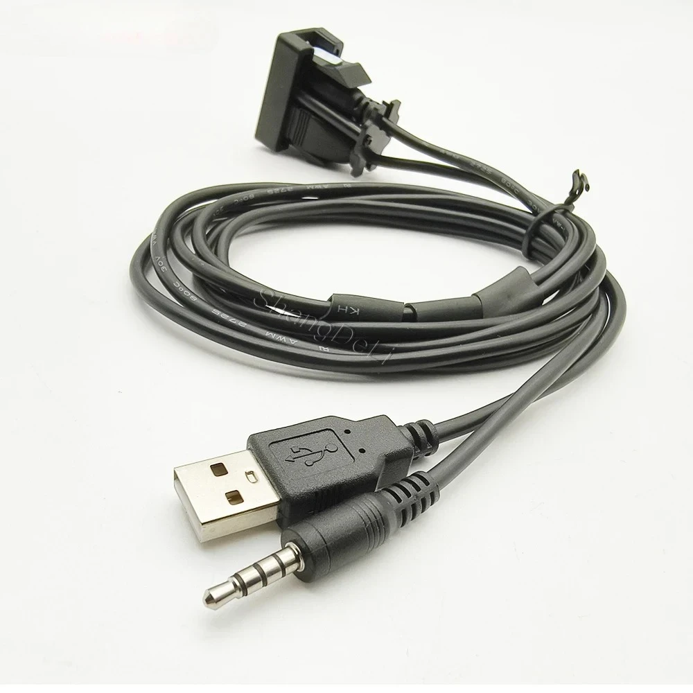 Afbeelding 3: Compatibel voor Corolla Camry Levin RAV4 Auto Dash Flush Mount USB-poortpaneel Auto AUX USB-verlengkabeladapter