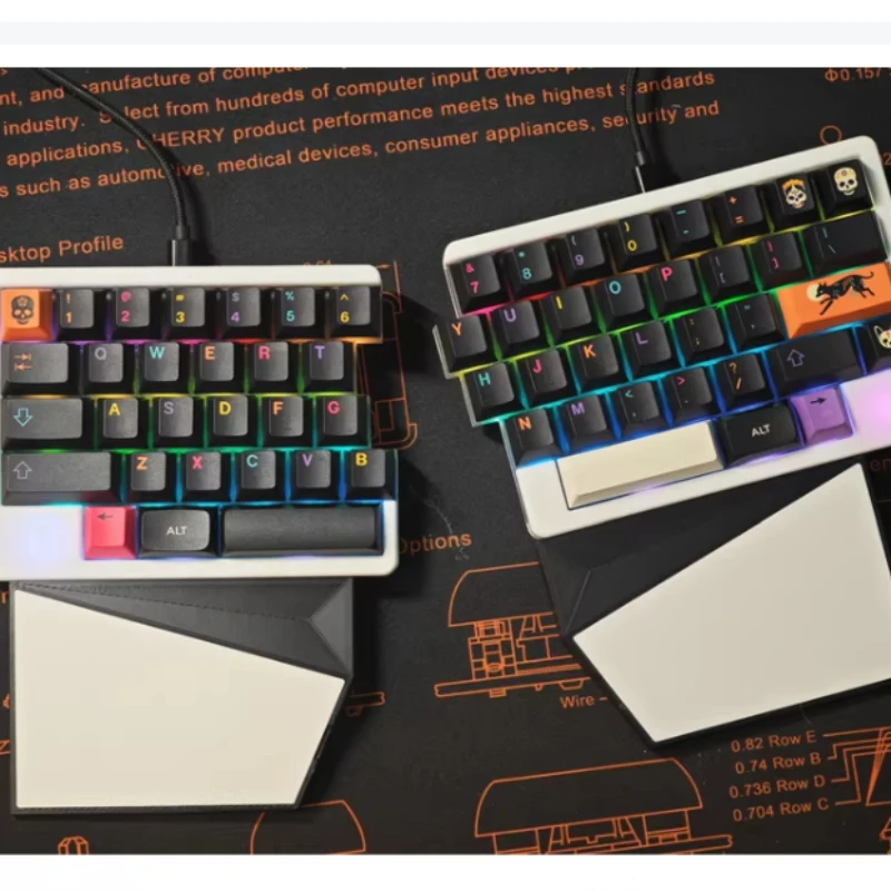 

HHKB Split Mechanical Keyboard Kit Customized RGB Hot Swap Wired Single-mode Type-C VIAL Ergonomics Office Mechanical Keyboard