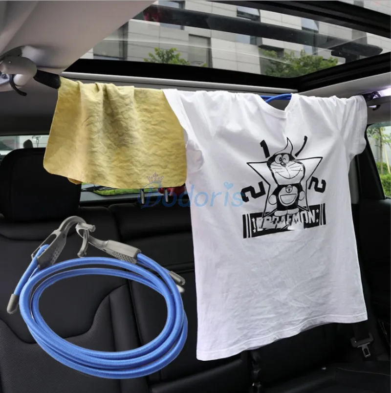 For Toyota Land Cruiser 120 150 Prado FJ150 Elastic Strap Tension Belt Car Clothesline Luggage Lashing Rope Travel Clothes Line