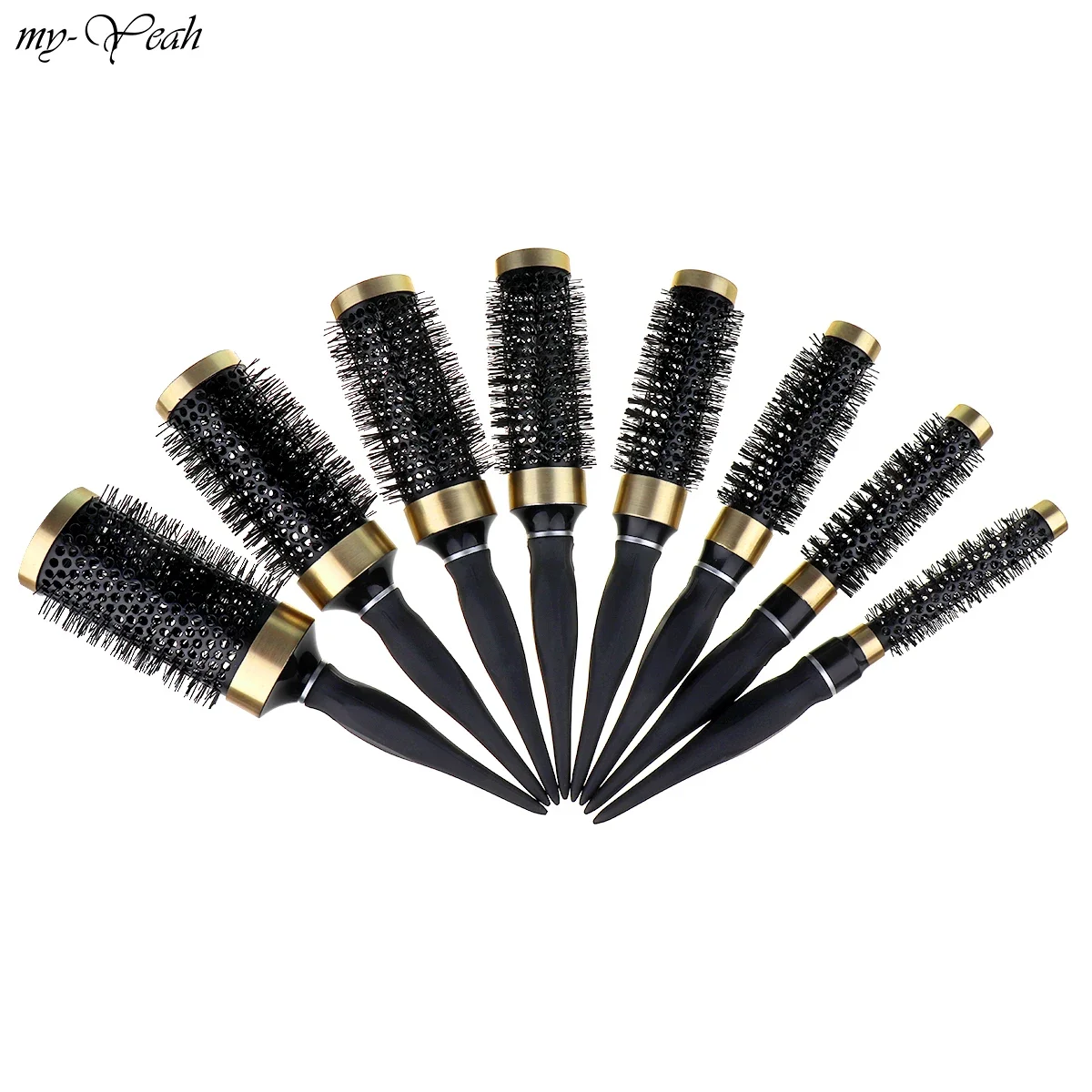 Iron Hair Brush Anti-Static Round Barrel Comb Resistant High Temp Curling Barber DIY Accessory