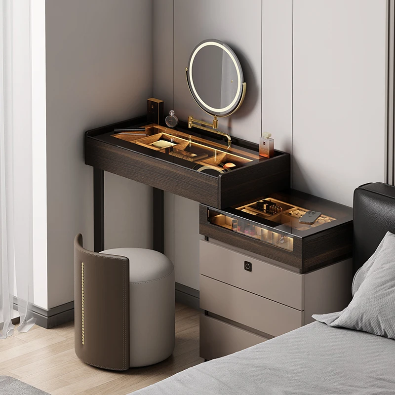 

Italian minimalist small apartment 80cm dresser bedside table integrated
