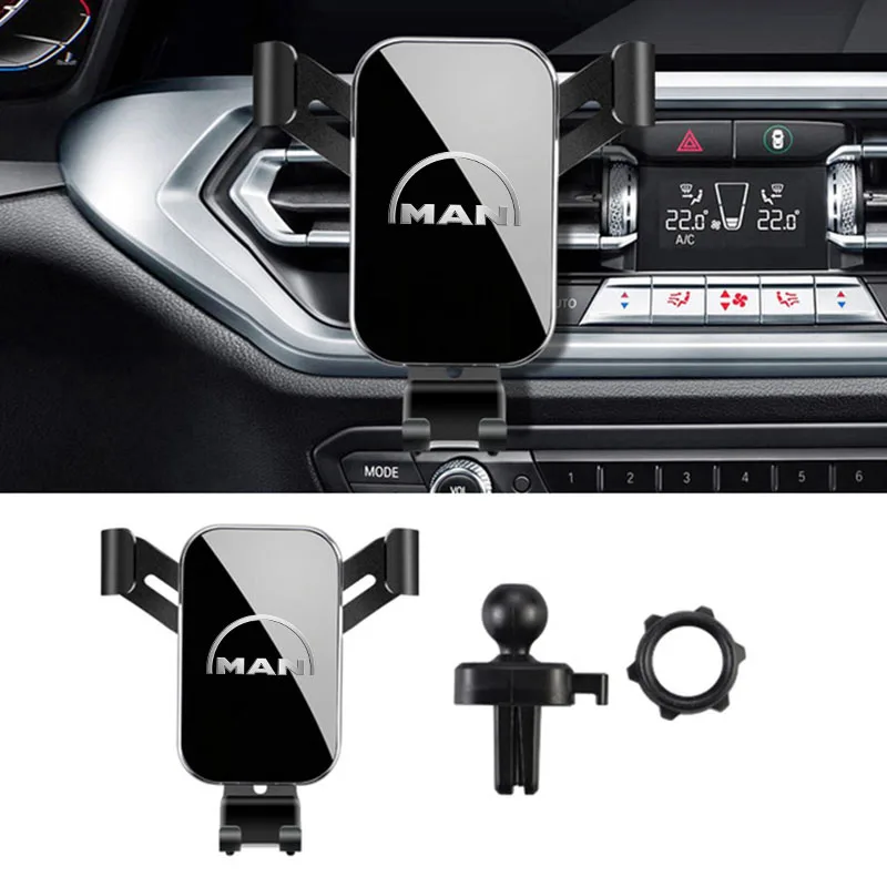 Gravity Car Phone Holder Car Air Vent Clip Mount Mobile Phone Holder For MAN TGX TGM TGA TGS TGE Accessories