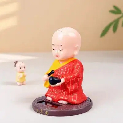 

Solar Powered Car Dashboard Ornament Desktop Decoration For Home Office Buddha Statue Gift Family Friends