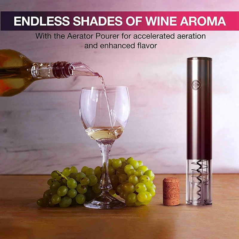 Electric Wine Opener Set Rechargeable Batteries And USB Charging Cable Electric Corkscrew Opener With Foil Cutter
