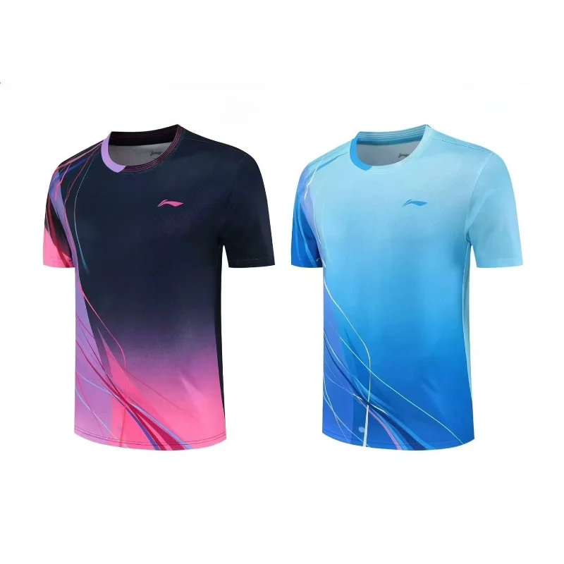 

New Table Tennis Sportswear Badminton Tennis Short-sleeved Training Suit Breathable Quick-drying Sweat-absorbent T-shirt Top