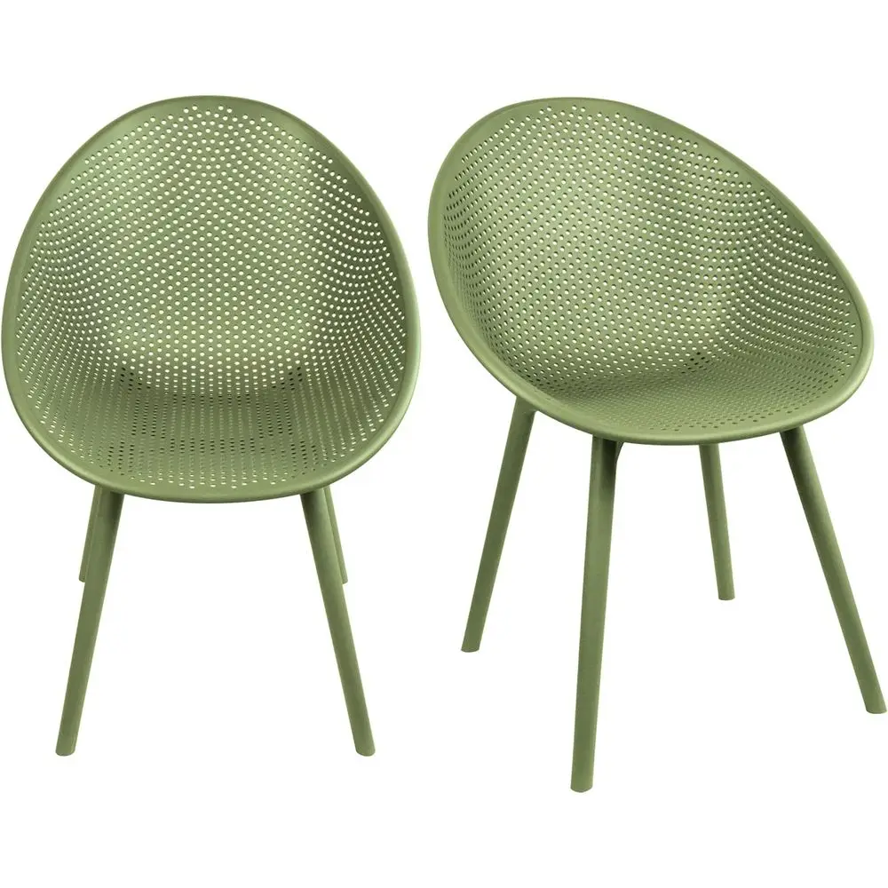 

Egg-Shaped Breathable Patio Dining Chairs, Weather Resistant for Indoor & Outdoor Use (Set of 2, Green)