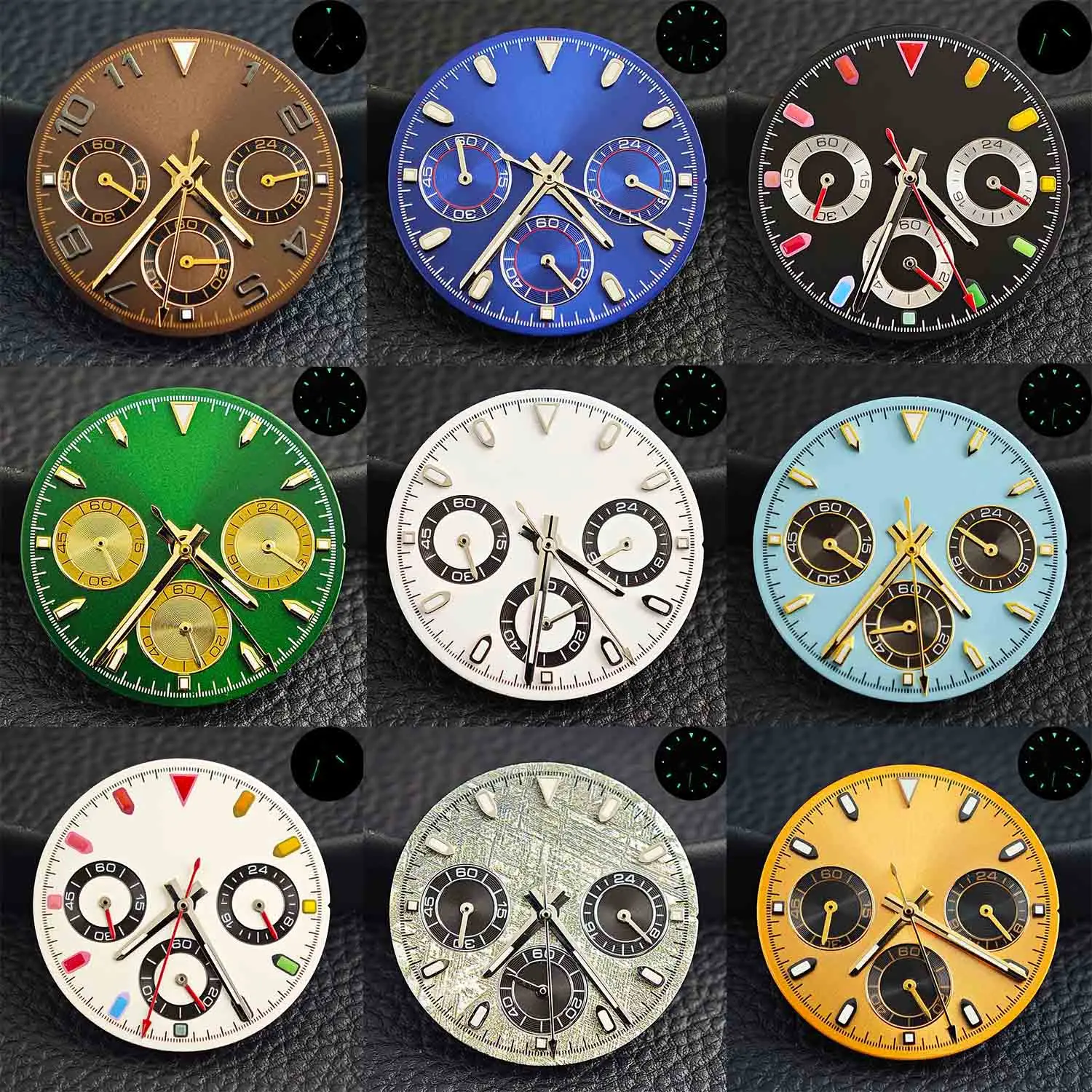 قرص VK63 مقاس 29 مم/قرص أخضر مضيء مناسب لملحقات استبدال ساعة حركة الكوارتز VK63