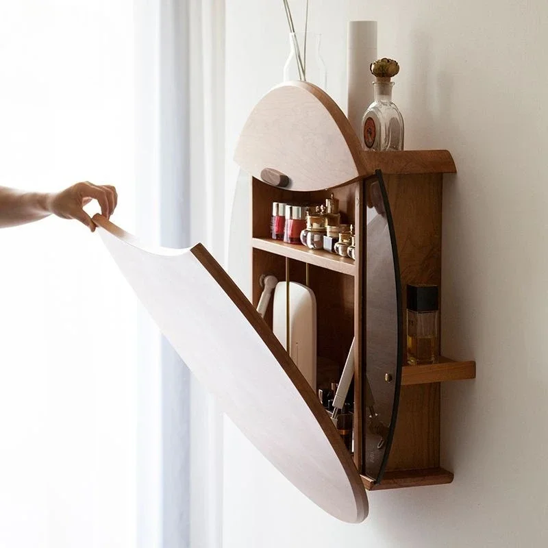 Wall-mounted dresser, folding table, small bedroom dressing cabinet