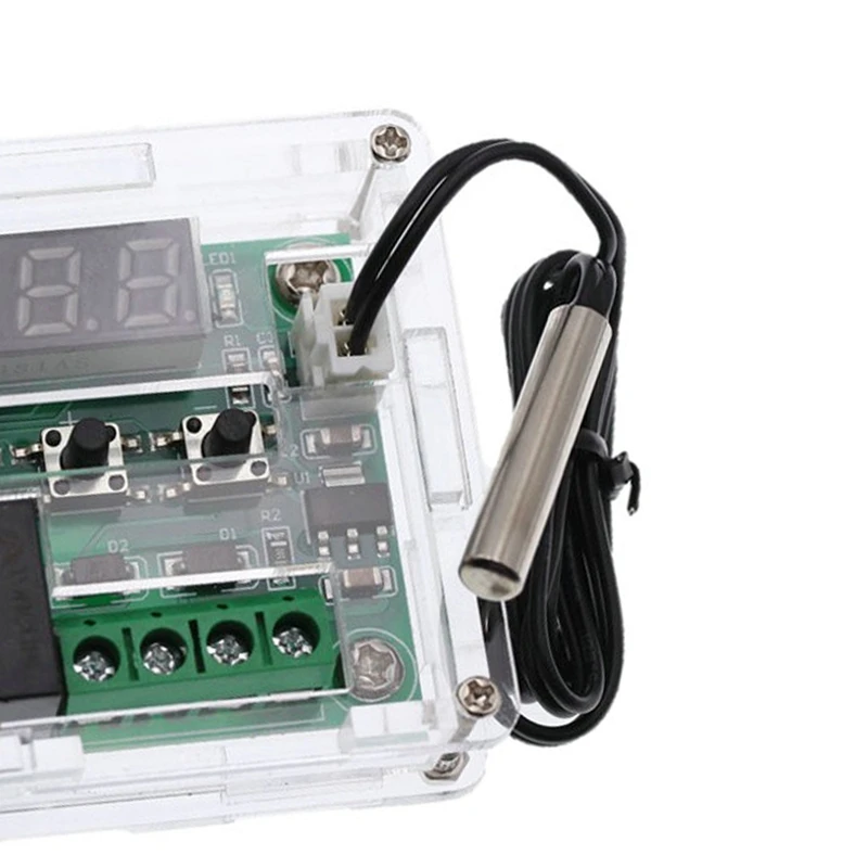 Controlador de temperatura digital, placa do interruptor do termostato, caso W1209, DC 12V