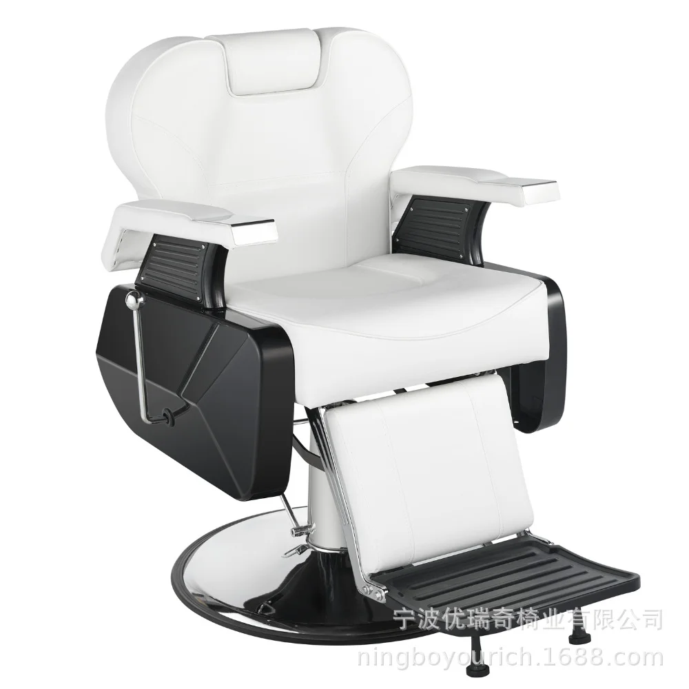 White Vintage Hydraulic Black Barber Chair Styling Chair For Shaving Salon Furniture