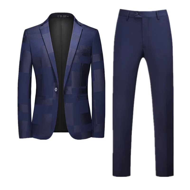 Summer New Men Wedding Suit 2 Piece 2024 Fashion Men\'s Business Luxury Blazers Jacket and Pants Large Size 6XL Slim Fit Dress