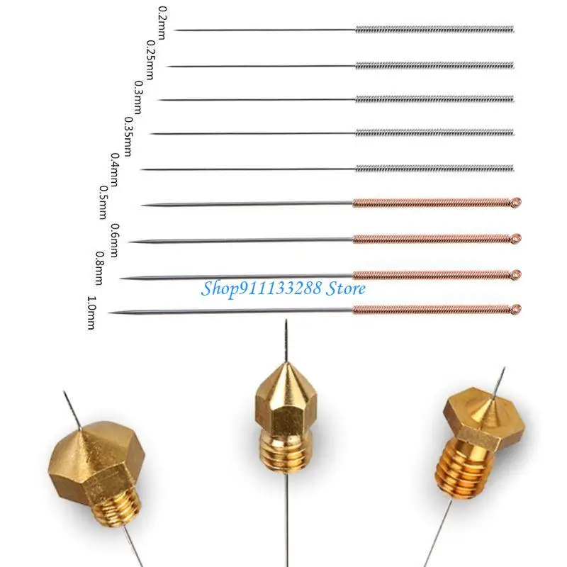 G88d 3D-Druckerdüsen-Kit, MK8 Extruder-Düsen 0,2 mm-1mm Reinigungsbohrer – Detail 5
