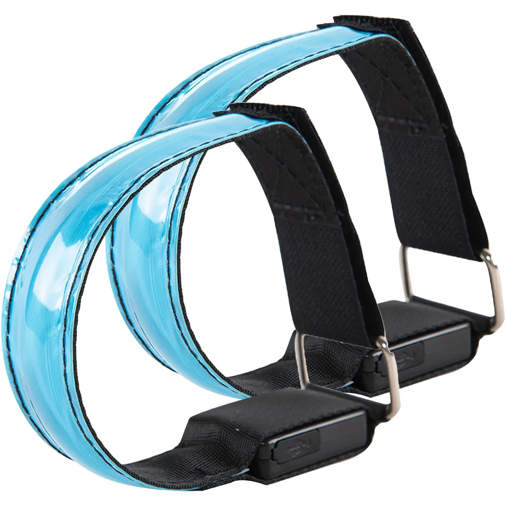 

2 Pcs Luminous Arm Band Sports Armband Glowing Safety Nylon LED Armlet Reflective Running Gear Hand Ring Night