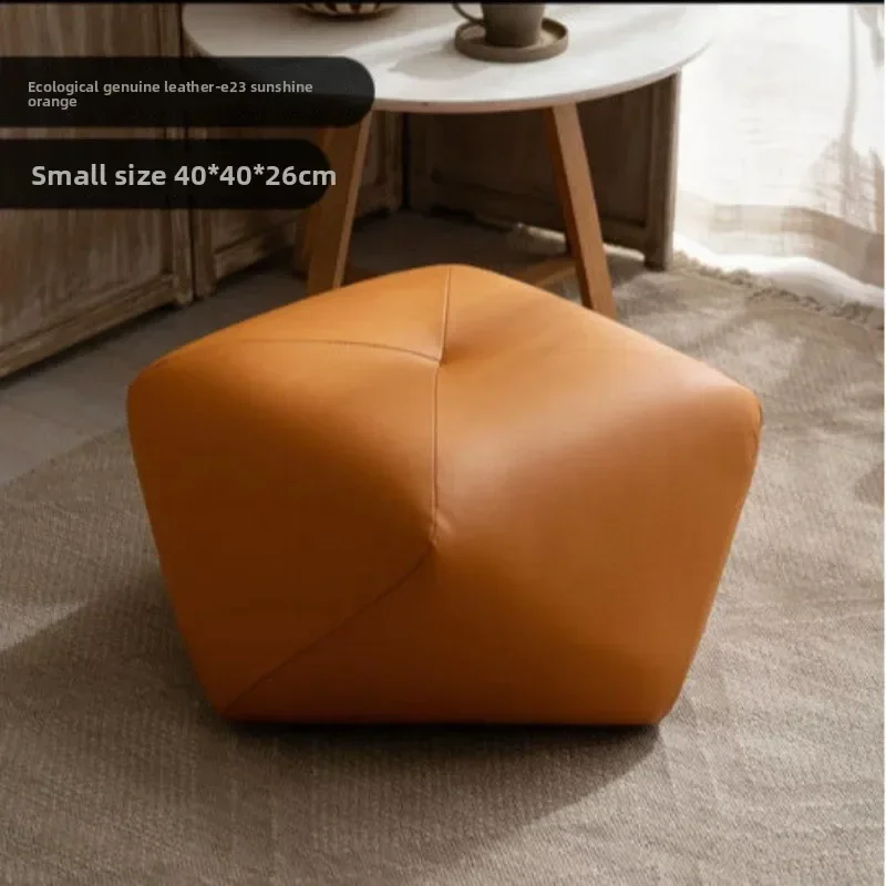 Solid wood octagonal stool for home use, shoe changing sofa, footrest, low stool, makeup seat, pedestal