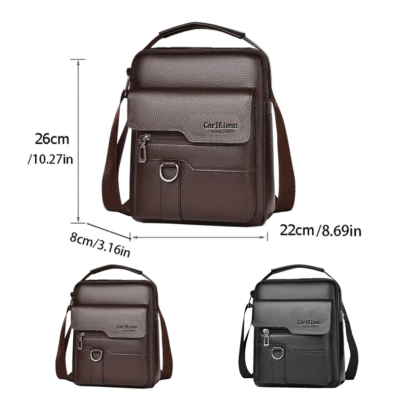 Neutral style men's and women's business single shoulder bag with lychee pattern is suitable for business trips.
