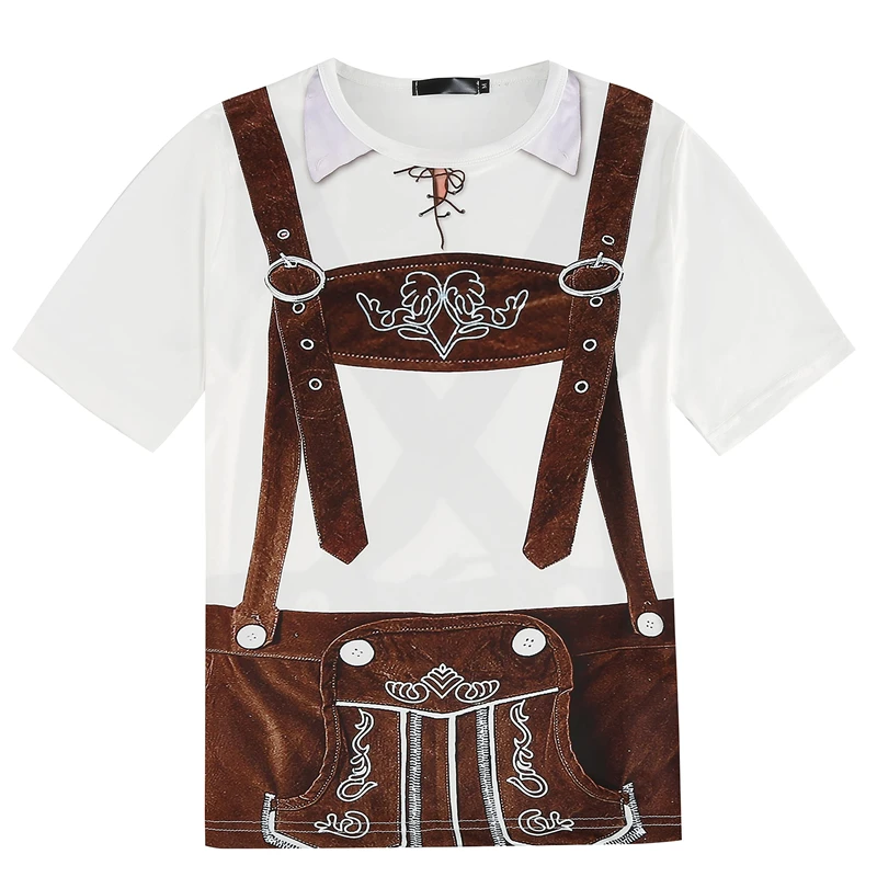 

Bavaria beer 3D printed t-shirt mens casual streetwear oversized top Oktoberfest lederhosen german fashion