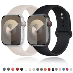 Strap For Apple Watch 46mm 44/40mm 41/45mm 49mm 42mm 38mm Silicone Sport Bracelet Correa iwatch Series 10 9 8 Ultra 7 5 6SE Band