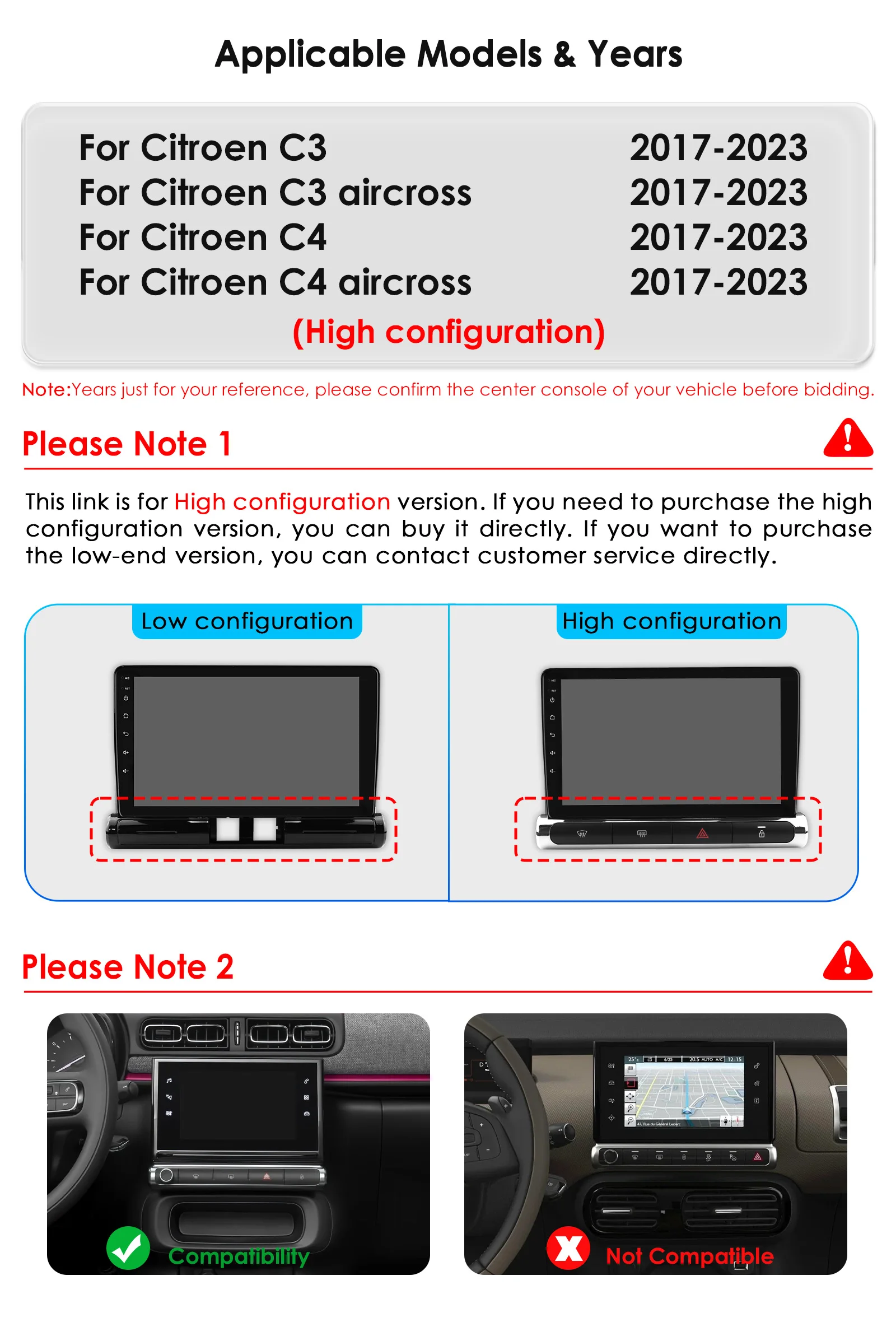 4G Snapdragon Radio For Citroen C3/C3 Aircross C4/C4 Aircross 2017-2023 (High Configuration) Car Android Auto Multimedia Player