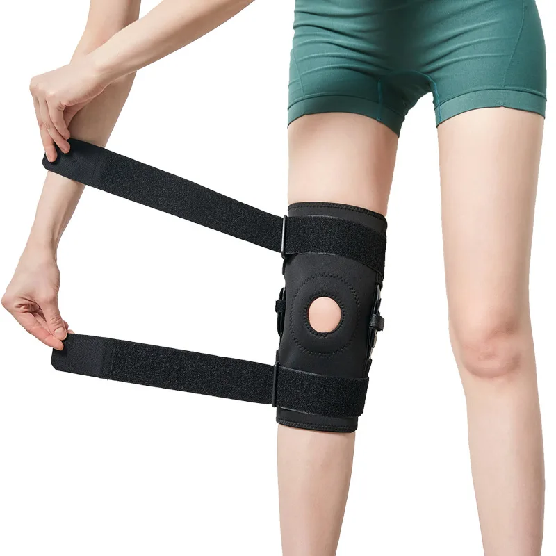 Steel Plate Support Knee Pad Menisci Sleeve Hinge Adjustable Leg Gaurd Set Knee Joint Compression Shock Absorption Protective Ge