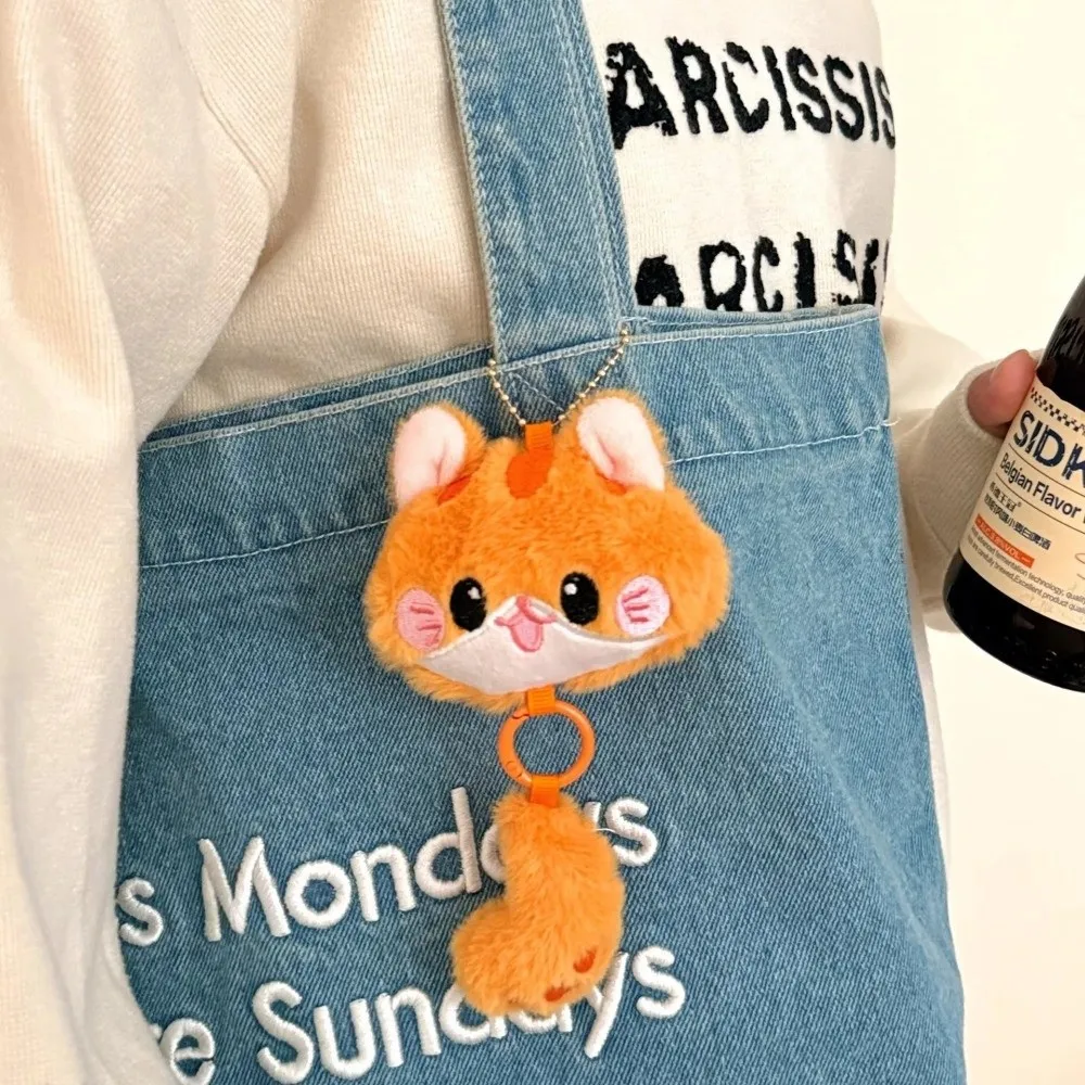 

Appealing Versatile Cat Pendant Kitten Shape Cartoon Keychain Long Tail Bag Charm Bag Key Hanging Decoration