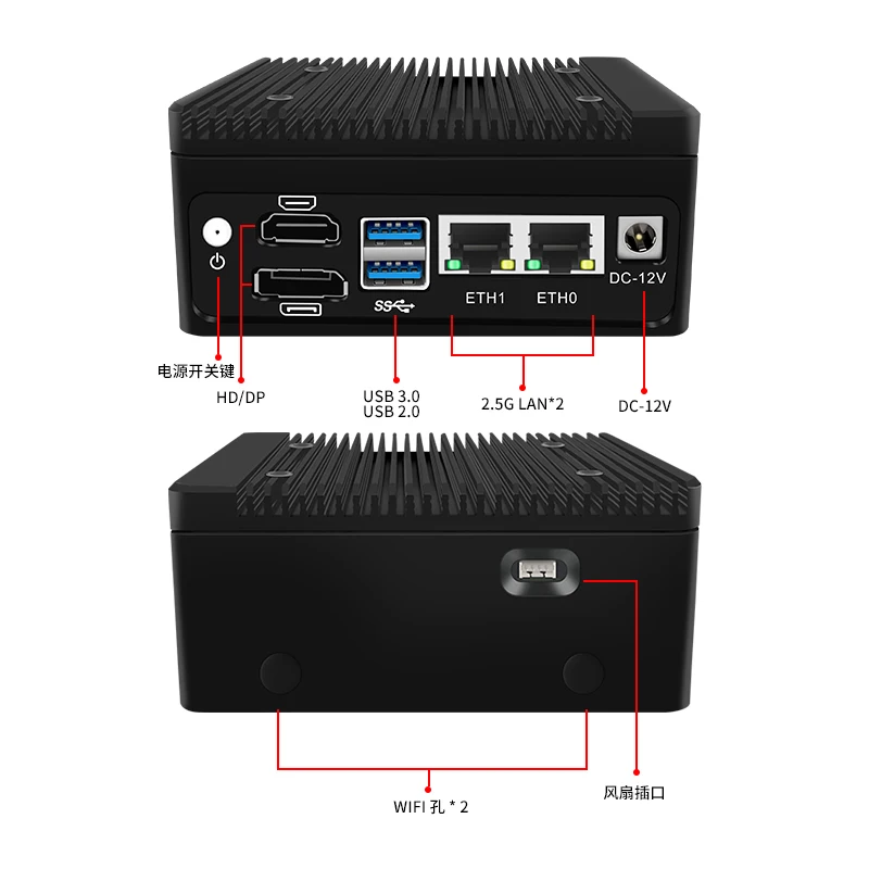 X86 Mini Host Soft Routing CPU N100 Dual พอร์ตเครือข่าย DIY อุตสาหกรรมคอมพิวเตอร์บอร์ดหลัก PCIe NUC โมดูล Linux