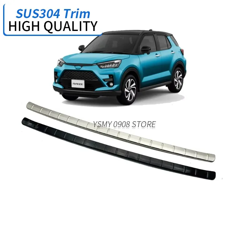 For Toyota Raize 2020 Stainless Steel Silver/Black Rear Bumper Foot Plate 1 PCS High Quality Chrome Car Styling Accessories