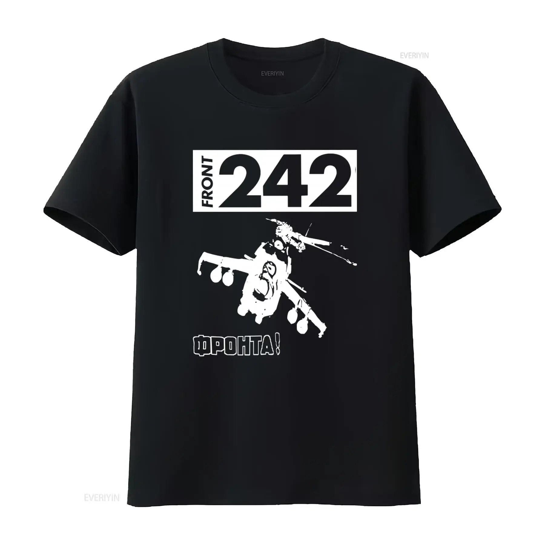 Front 242 Vintage Rare Original Black Helicopter T Shirt XL Size vintage Washed graphic Stretched Versatile Stylish Breathable
