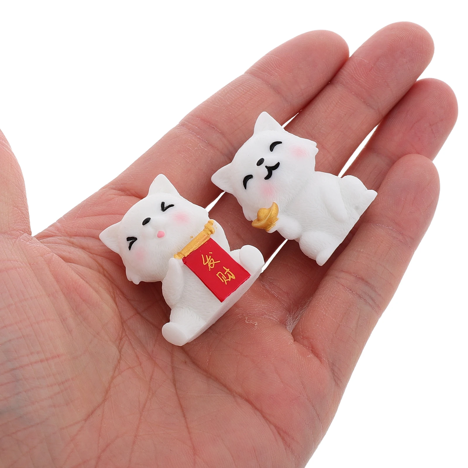 

2 Pcs Dashboard Dog Ornaments Home Decor Resin Chinese New Year Decoration