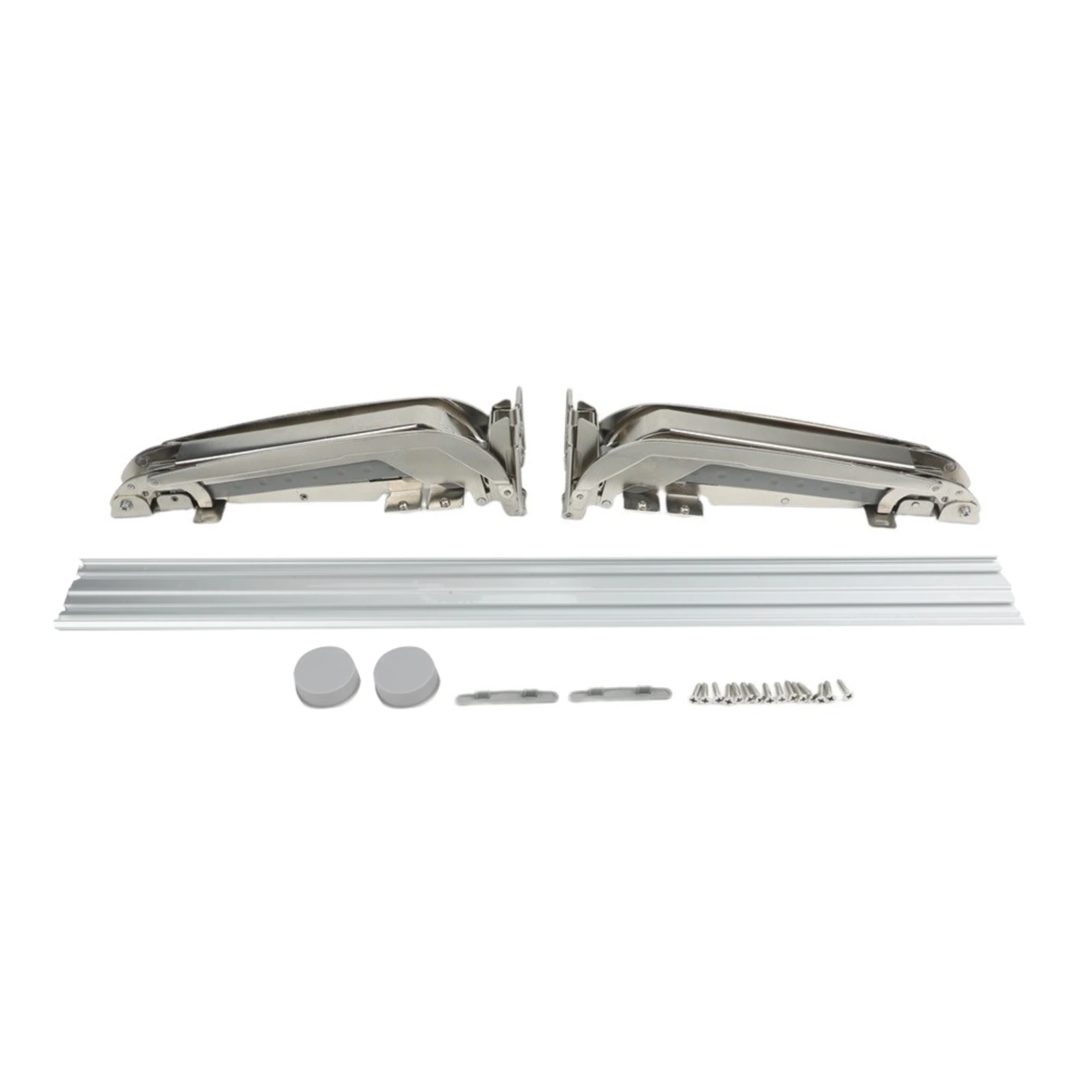 Lateral Opening Cabinet Hinge Set with 180 Degree Parallel Rotation Capability and Rust Resistant Steel Aluminum Construction