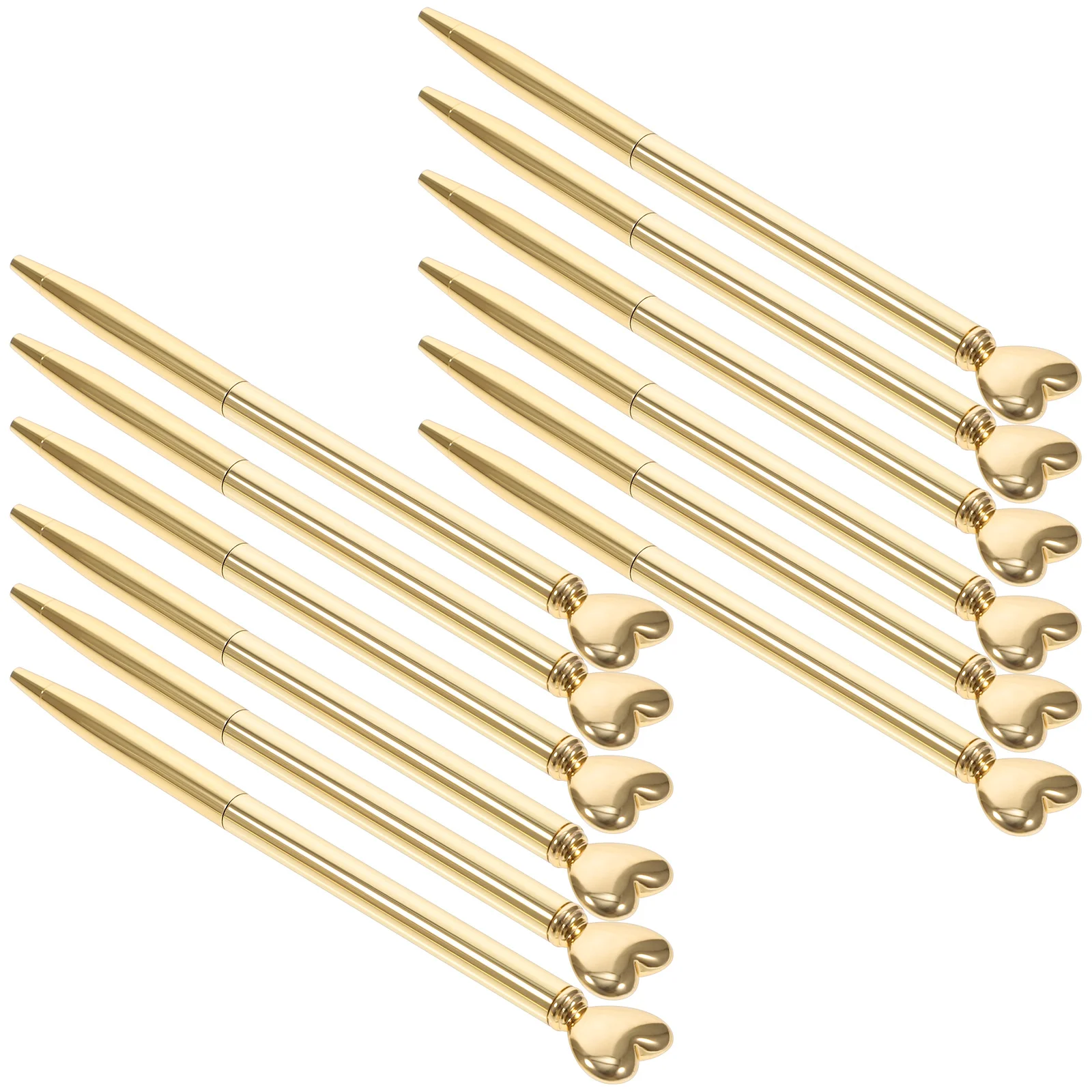 

12Pcs Creative Cartoon Heart Headed Ballpoint Pen Smooth Writing Ergonomic Design Daily Use Students Accessories