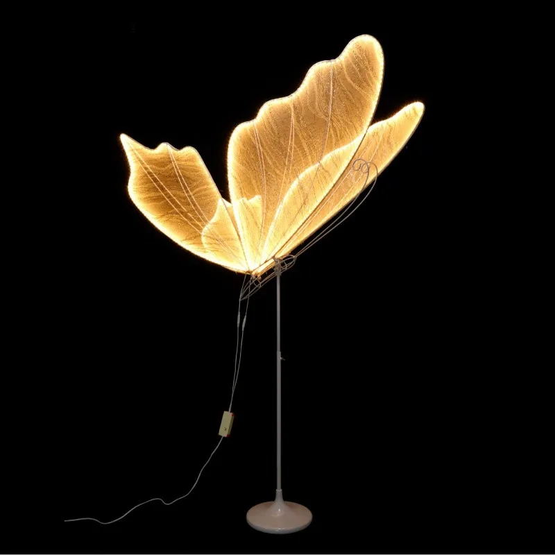 Wedding Decoration LED Light Up Butterfly Wings Metal Hanging Ornament for Stage Ceiling Aisle Decor Prop Party  Room Decor