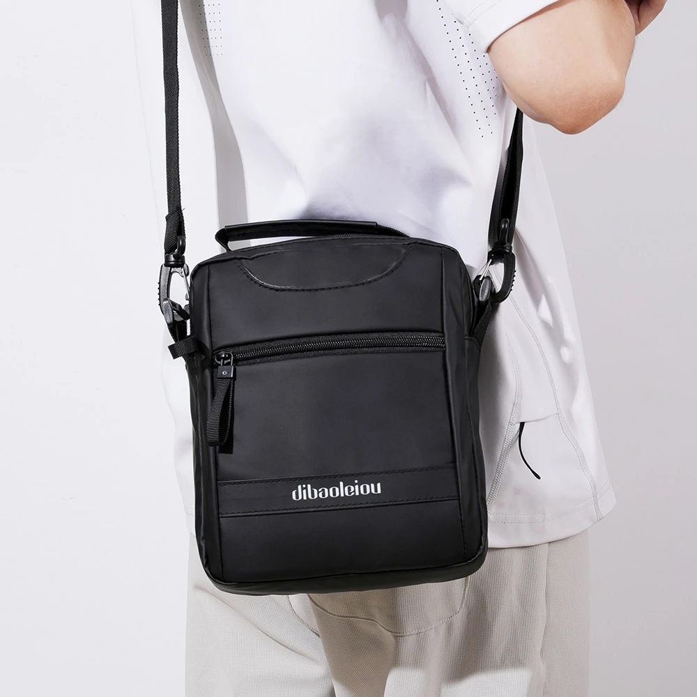 

Men's Oxford Cloth Messenger Bag, Vertical Fashion Multifunctional Single Shoulder Bag , Casual Travel Handle Waist Bag