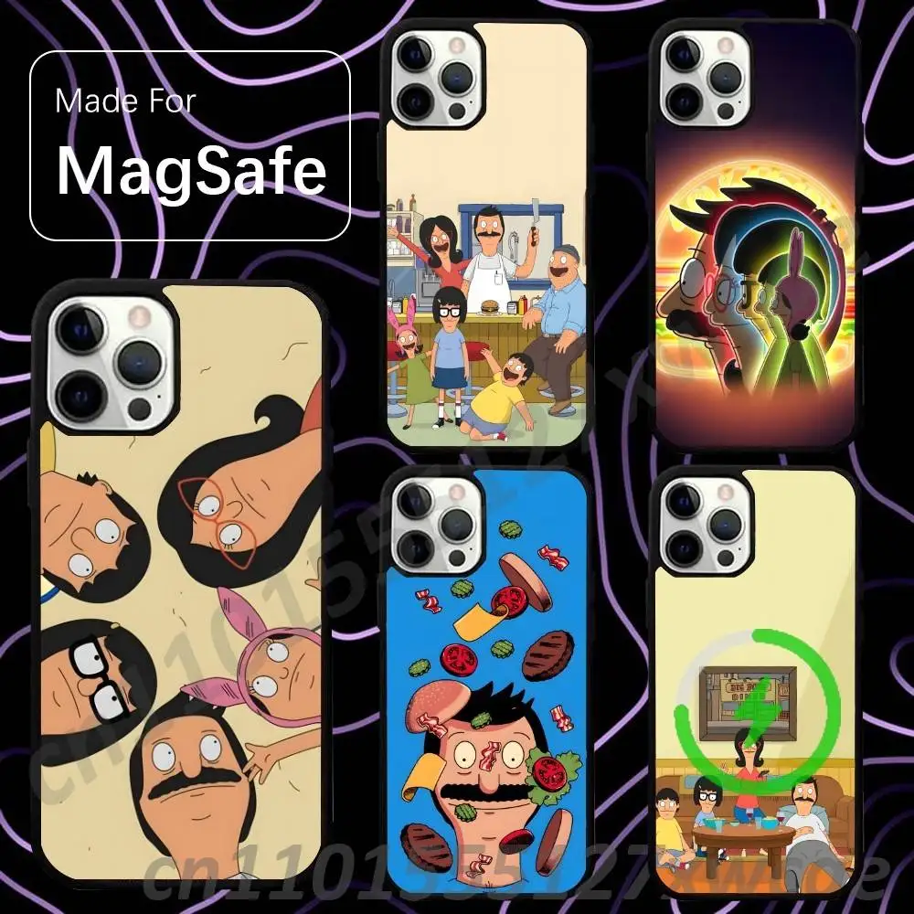 B-Bobs Burgers For Magsafe Wireless Charger Case For iPhone 15,16,17,13,14,11,12,Pro,Max,Plus,E,Air,Mini Protection