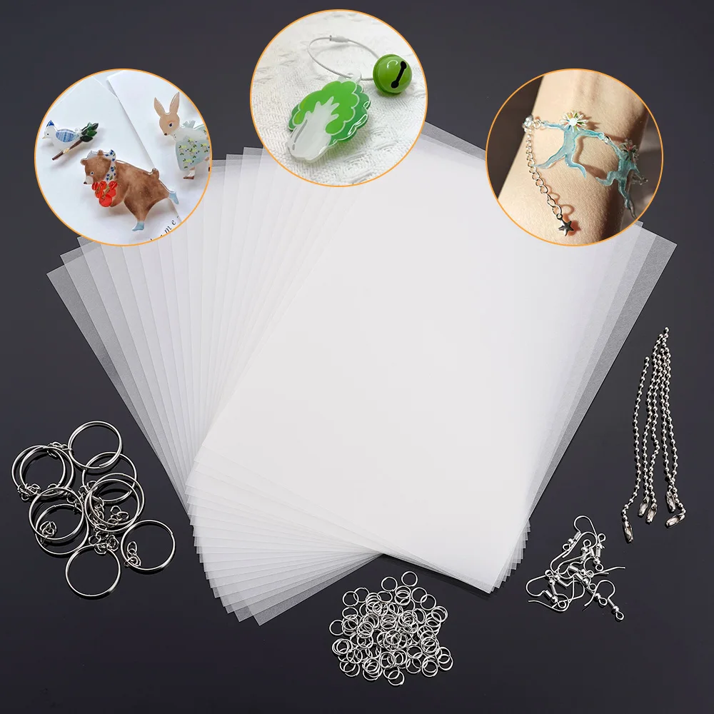 Krimpkous Plastic Vellen Set Shrinky Art Film Papier Vel Kit DIY Sleutelhanger Ornamenten Creatieve Ambachtelijke Versiering Scrapbooking