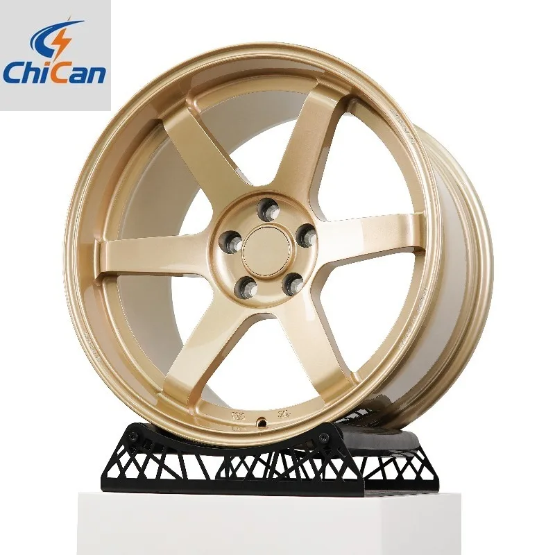 

【2026】Кованые диски Chican Custom TE37 высокого качества, 18-24 дюйма, цвет Sun Gold, для легковых автомобилей VOLK, сплав T6061, PCD 5x114.3 5x120 L