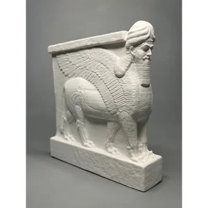 Pueblo cultural asirio iraquí Estatuas de toro de alas de yeso decoración de esculturas de cumpleaños adornos creativos 8 mejores ventas de bandera asiria - №8