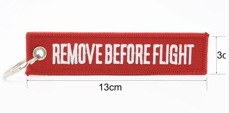 Embroidered aviation keychain removed before flight