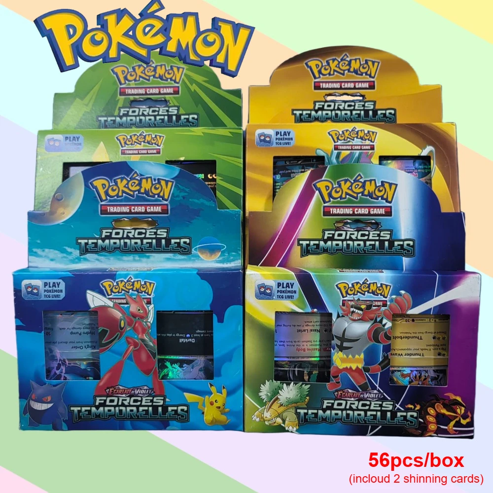新登場！ポケモンバトルゲームカードおもちゃ「ロストオリジン」ポケモンボックス ピカチュウゲーム アニメバンクカード 子供向けギフト 56枚入り/箱