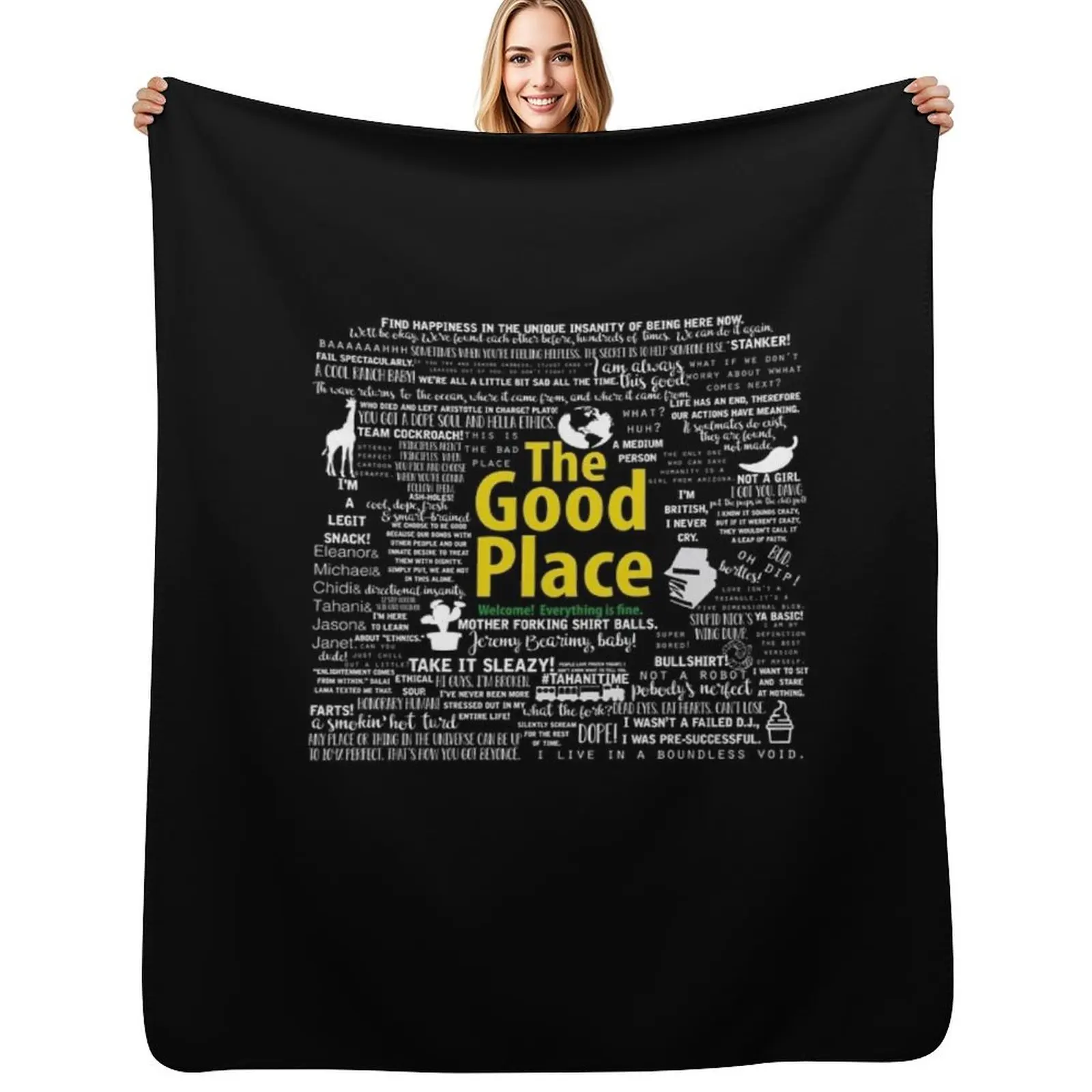 

The Good Place Memorable Quotes Throw Blanket decorative Soft Big Multi-Purpose Plaid Blanket