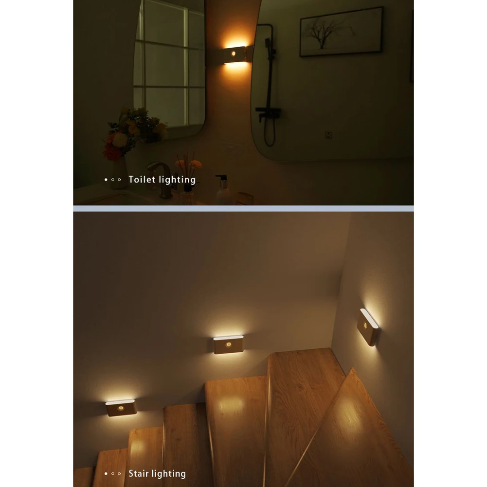 Motion Sensor Night Light Rechargeable Wireless Magnetic LED Induction Wall Lamp Rechargeable Battery Powered Wall Lamps For Hal