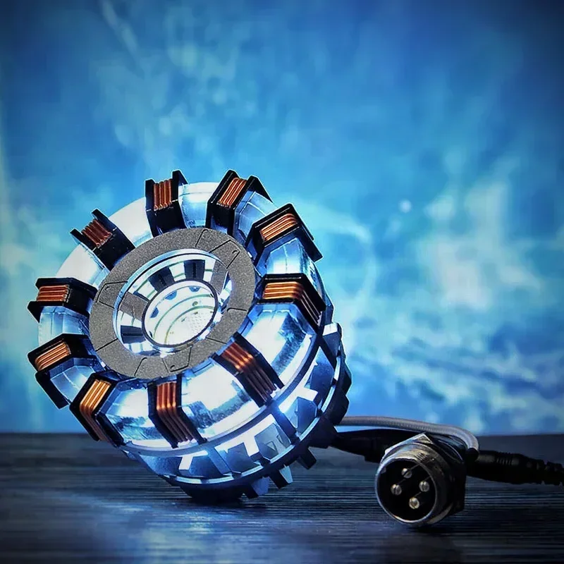 Aluminum Alloy Arc Reactor DIY Model Decorative MK1 MK2 Led Light Mark Chest Tony Heart Lamp Light Model Science Discovery Toy