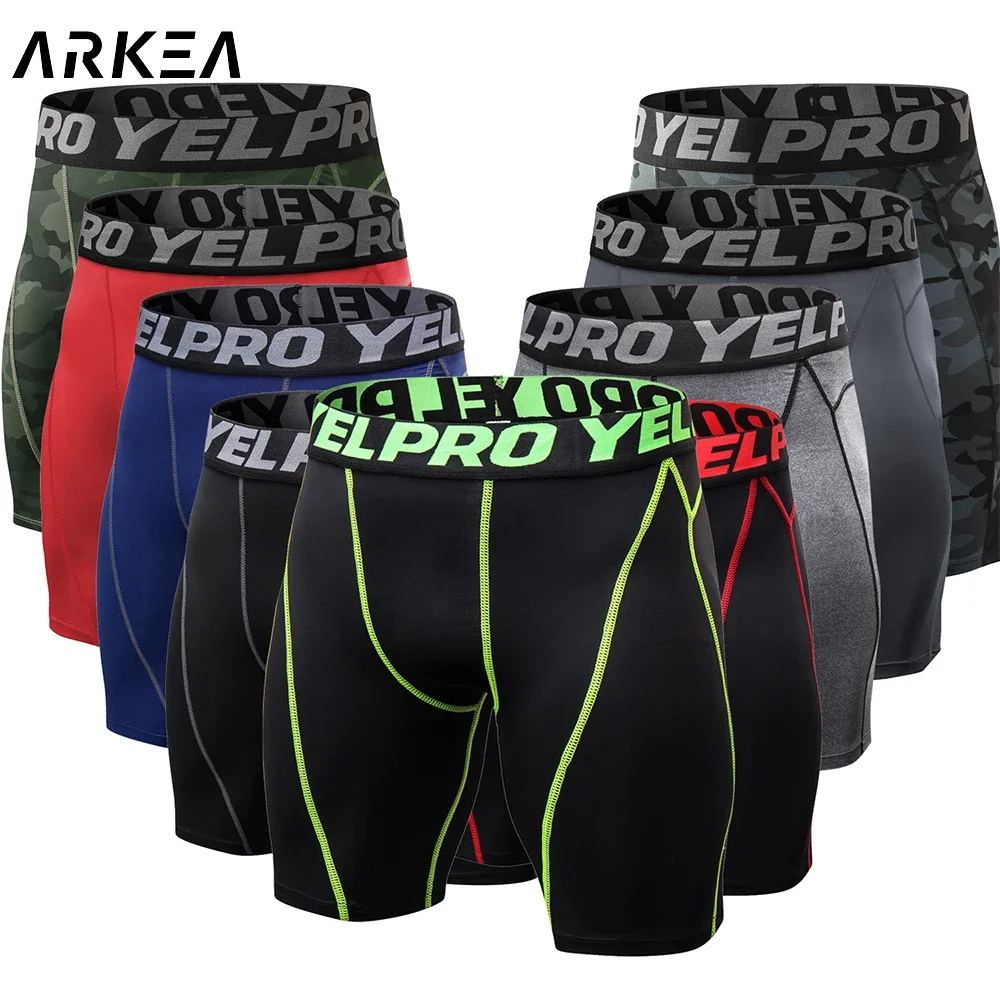 

Compression Men Tights Fitness Elastic Men Running Shorts Quick Dry Fit running Leggings Gyms Shorts New Sport shorts