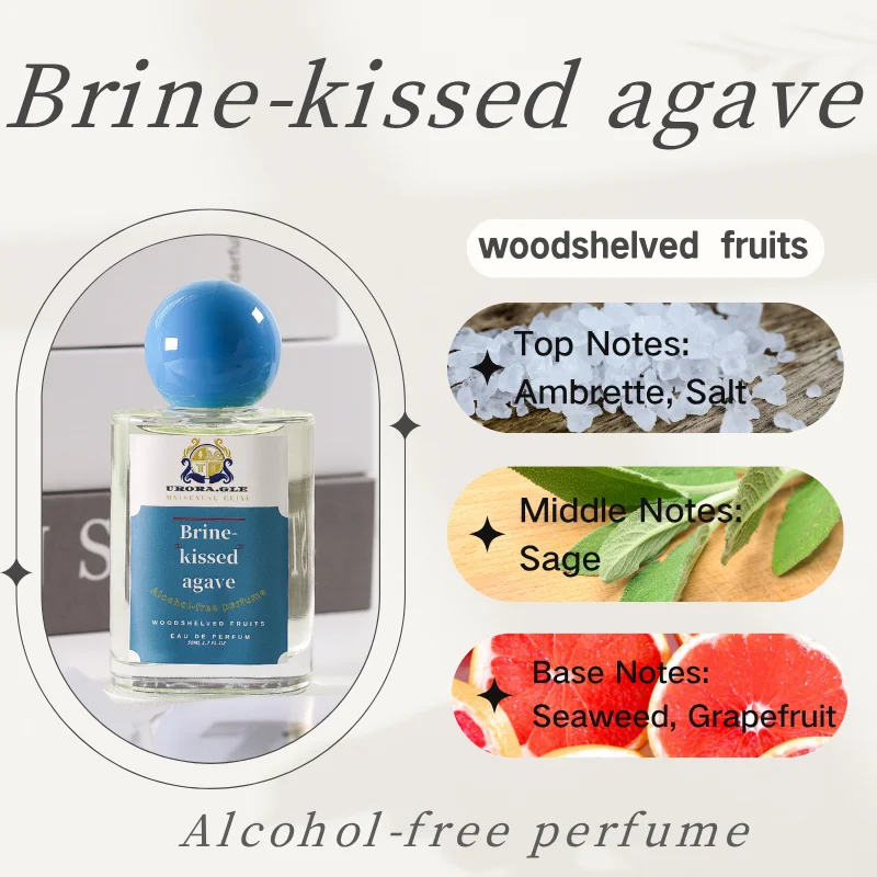 

Brine-Kissed Agave Alcohol-Free Unisex Perfume - Oceanic Fragrance with Salt Sage Grapefruit Fresh Man and women Coastal Scent