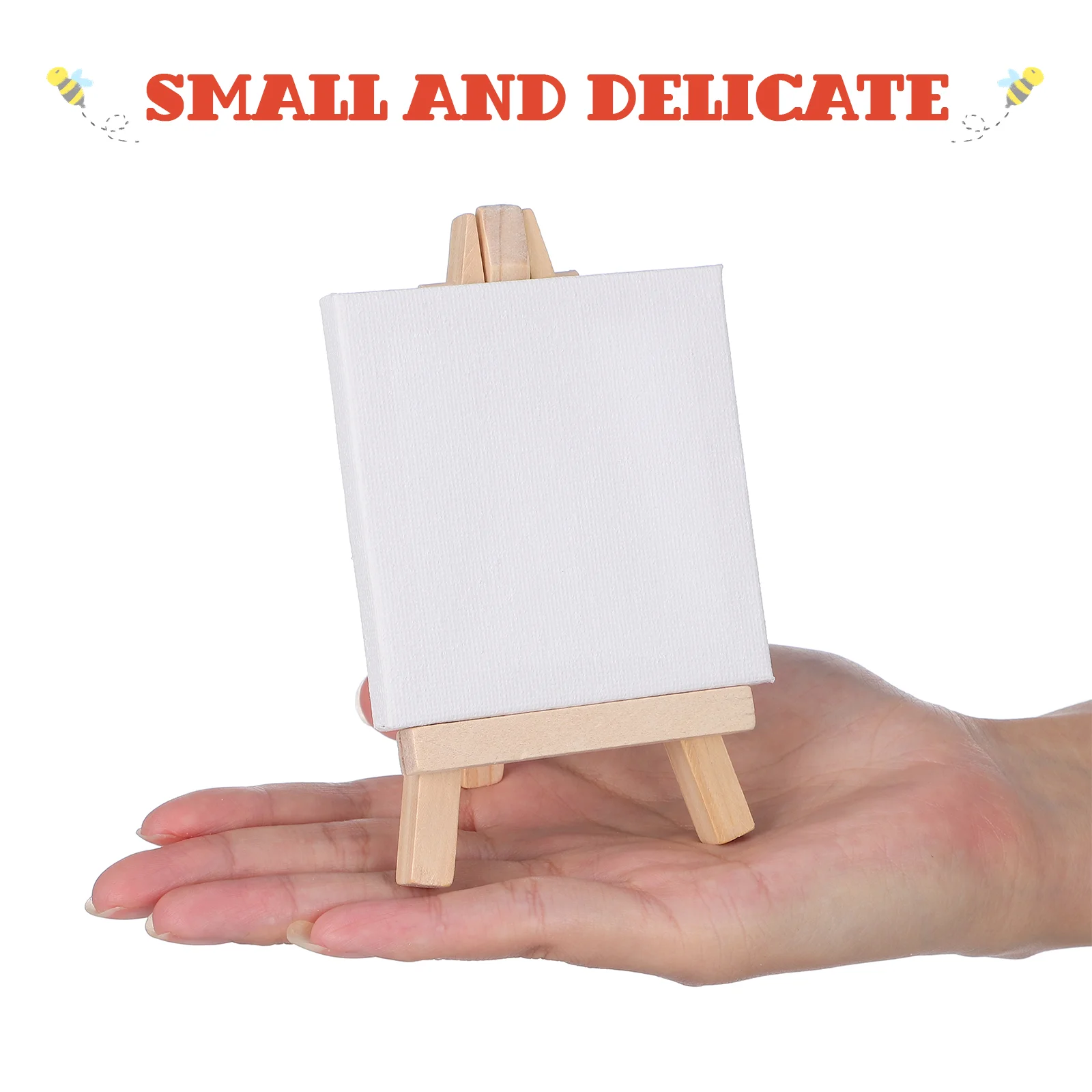 6 Sets Mini Painting Canvas Easel Wooden Bag Complete and Bamboo Blank Boards