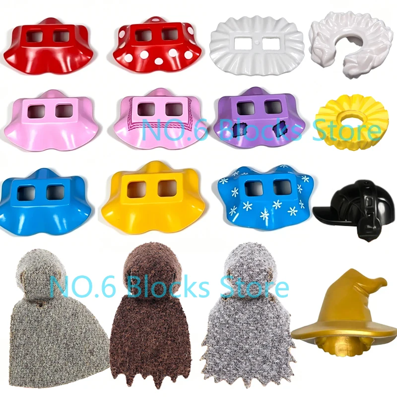 MOC City Figuren-Zubehör Bausteine Haar Umhang Rock Schal Piraten-Zauberer-Hut Kopfschmuck Bart Zauberstab DIY Bausteine Spielzeug S16 – Detail 2