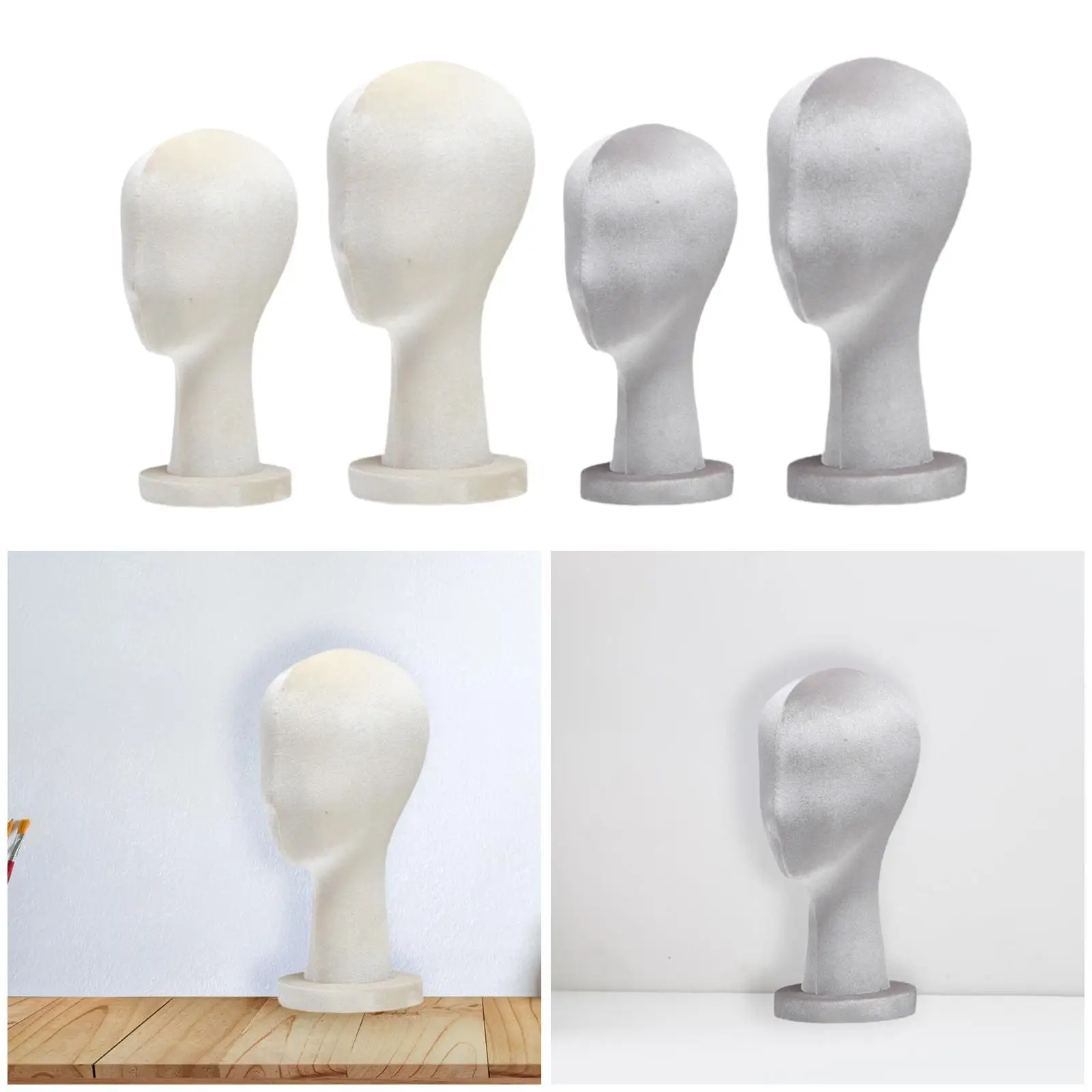 Mannequin Hoofd Pruik Hoofd Draagbare Stabiele Hoedenrek Fluwelen Pruik Display Model Oefenpop Hoofd voor DIY Decoratie Hoeden Bril Salon