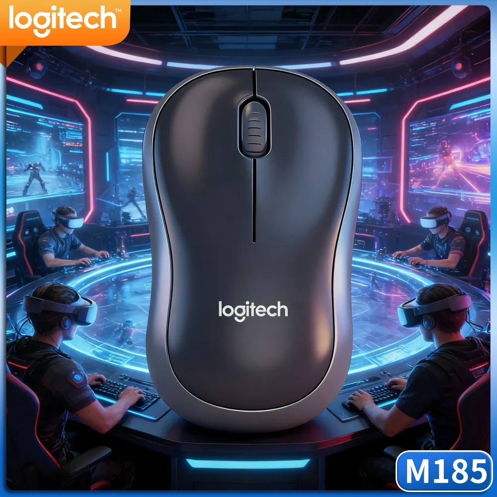 Logitech M185 Student‑Oriented Wireless Mouse, Solid Performance, 3 Buttons, Plug And Play For Learning Office Work