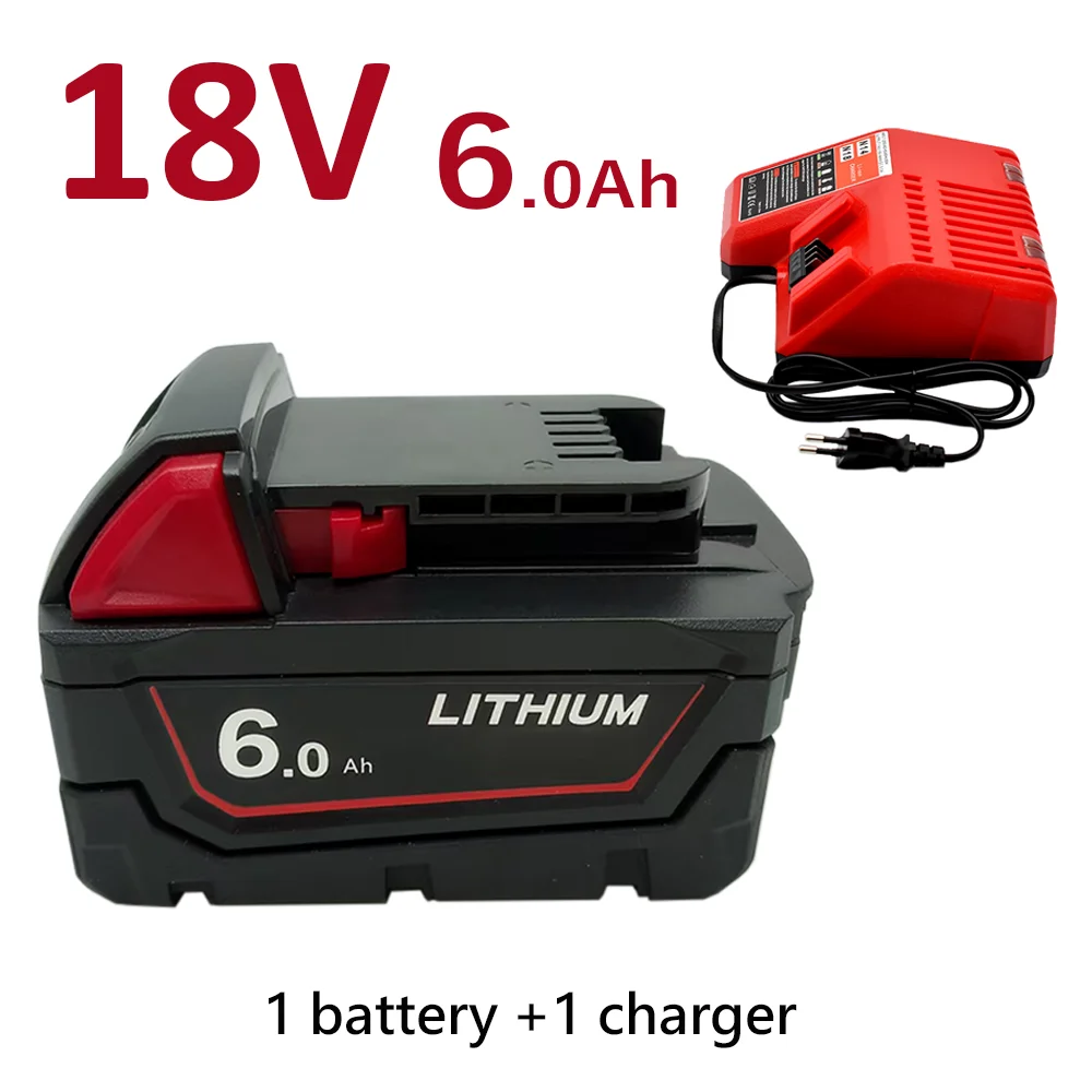 

Аккумулятор для электроинструмента Milwaukee M18, 18В, 6000мАч, литиевый, перезаряжаемый, 48-11-2460, 48-11-2412