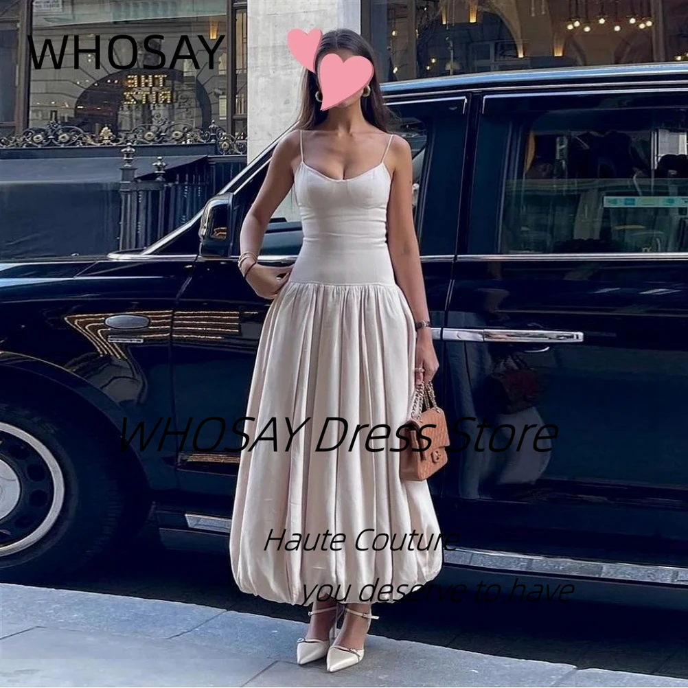 

WHOSAY Ankle Length Prom Dresses Spaghetti Straps Celebrity Women Wear Special Banquet Gowns Sexy Birthday Party Evening Dress