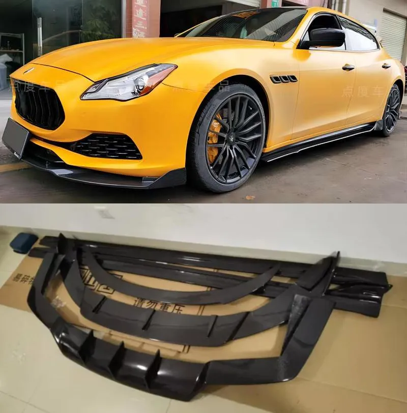 For Maserati Quattroporte 2018 - 2021 REAL Carbon Fiber Front Bumper Lip Rear Spoiler Trunk Diffuser Side Skirt Cover Body Kit